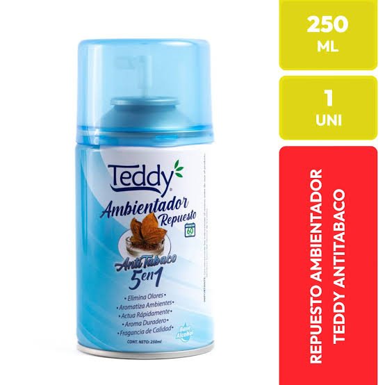 Ambientador Repuesto Teddy Antitabaco 250 Ml.